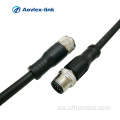 Cable del sensor de conector de 4pin de ángulo recto personalizado M8/12